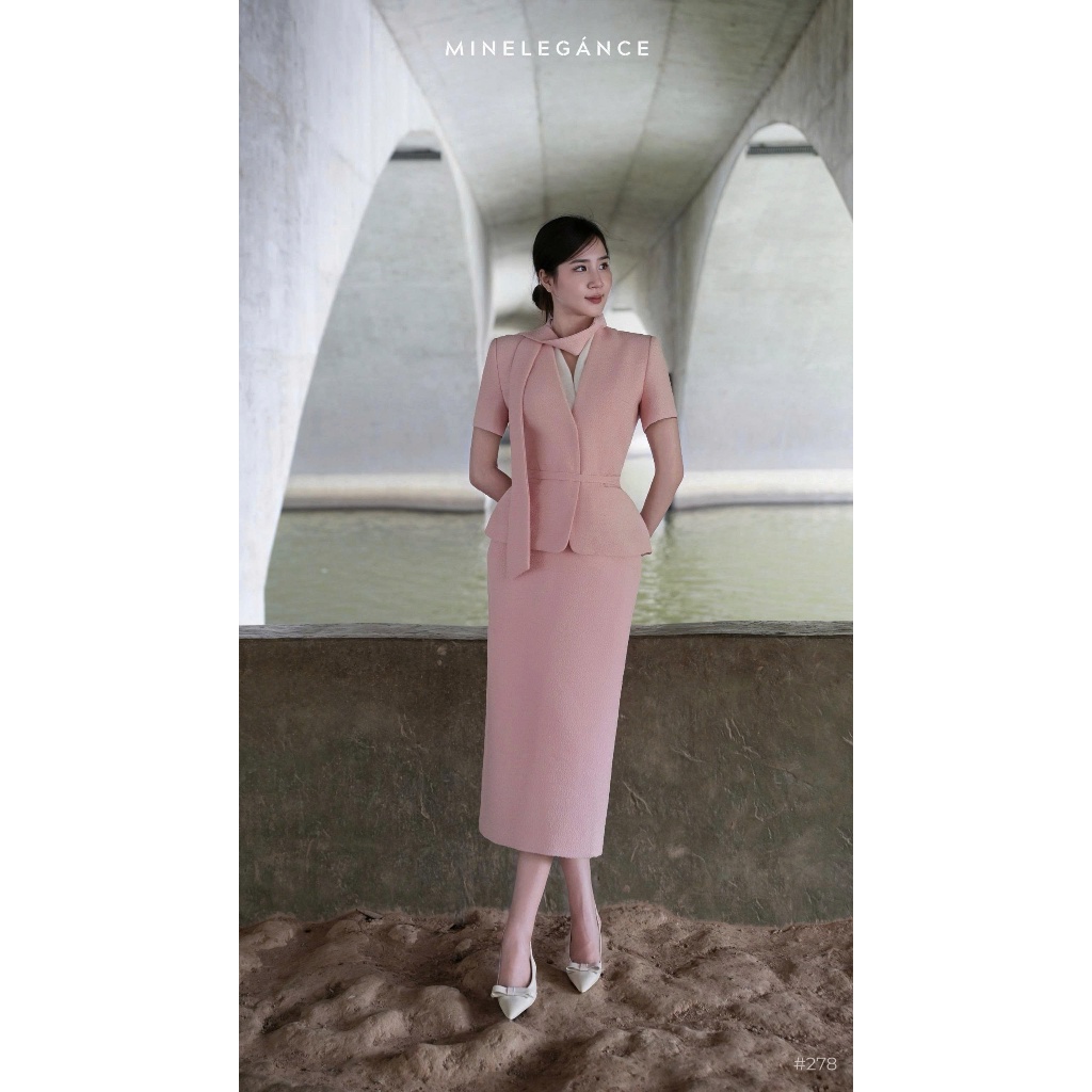 MINELEGÁNCE - SÉT VEST CỔ KHĂN LIỀN THANH LỊCH, SANG TRỌNG - MIN278