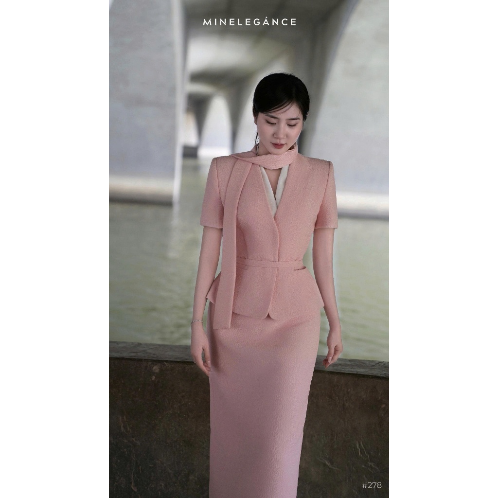 MINELEGÁNCE - SÉT VEST CỔ KHĂN LIỀN THANH LỊCH, SANG TRỌNG - MIN278