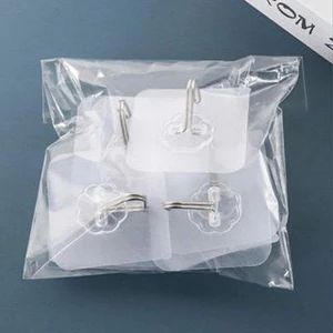 10 móc treo dán tường trong suốt hình hoa gọn gàng tiện dụng 6x6cm
