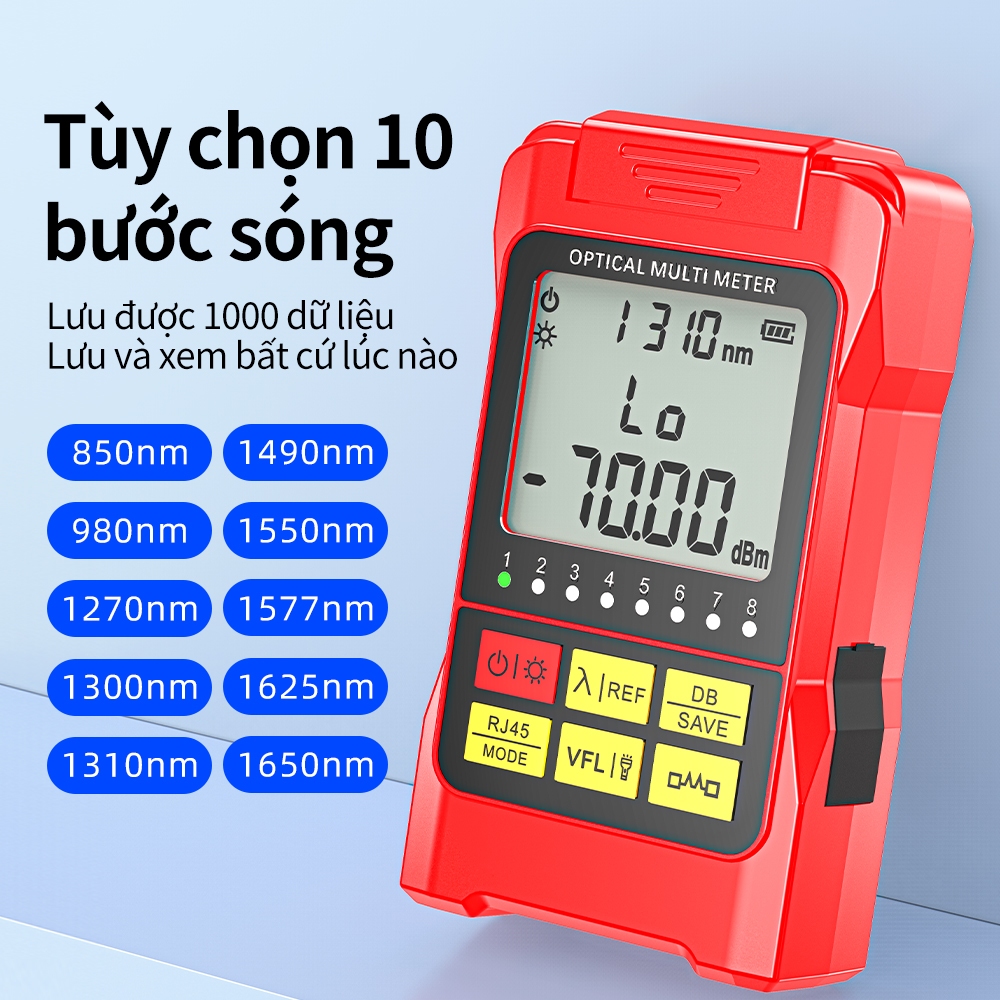 Máy Đo Công Suất Quang Đa Năng SIXIANTO VFL - Bút Soi Quang Red Light + OPM Mini Kiểm Tra Cáp Quang FTTH