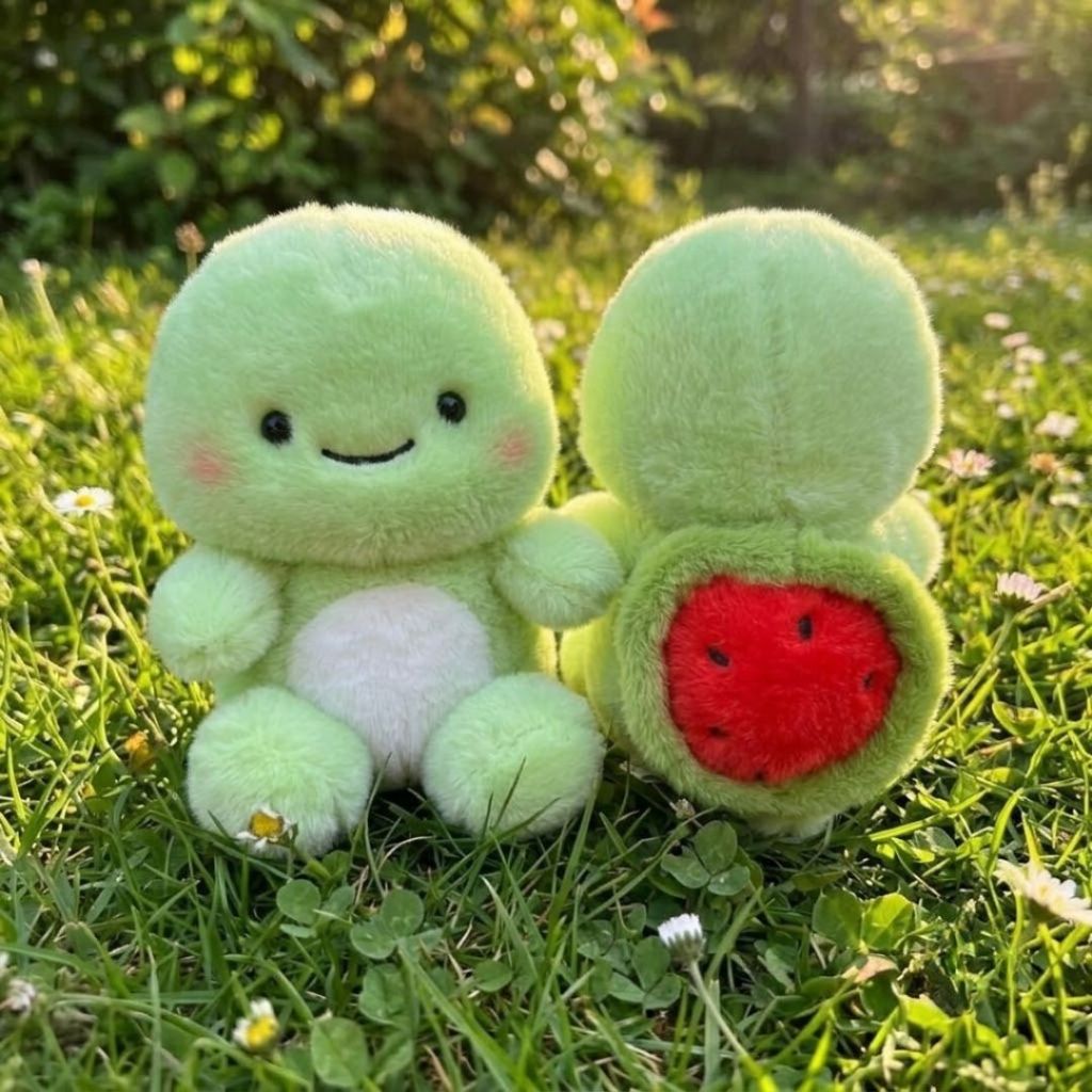 Gấu Bông Rùa Bé Đeo Balo Trái Cây Dễ Thương, Thú Nhồi Bông Rùa Hoa Quả Mini Quà Tặng Đáng Yêu Cho Bé