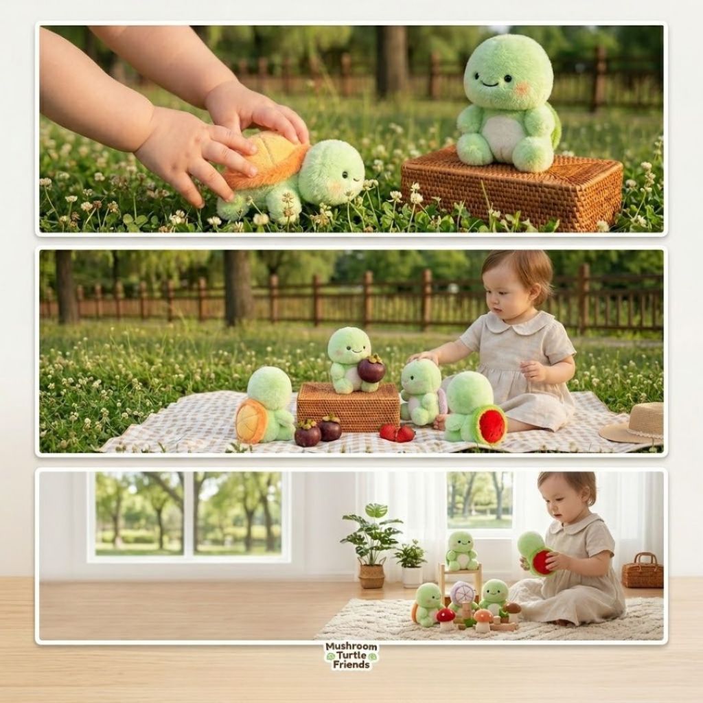 Gấu Bông Bé Rùa Xanh Đeo Balo Hoa Quả Đáng Yêu, Thú Nhồi Bông Rùa Trái Cây Mini Làm Quà Tặng Đáng Yêu Cho Bé