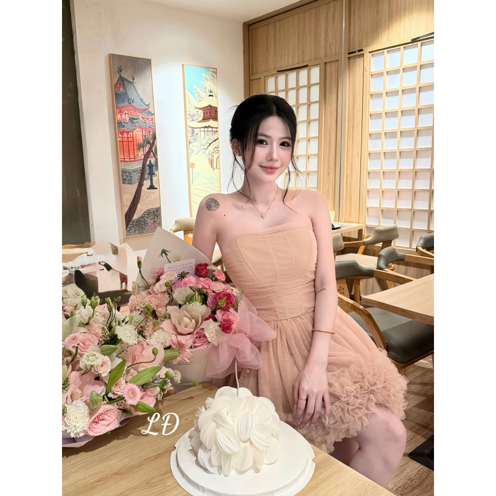 váy quây lưới dáng ngắn xoè bồng mặc tiệc sự kiện siêu xinh SM