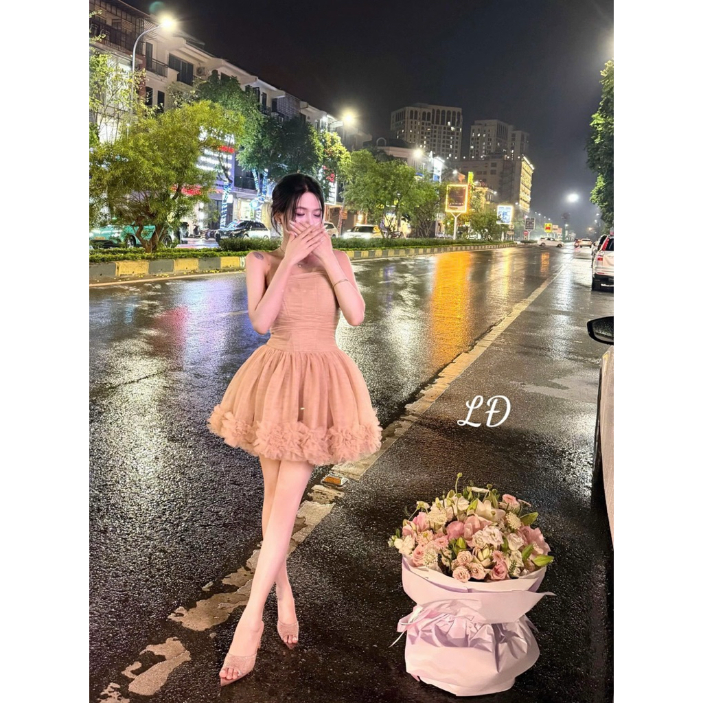 váy quây lưới dáng ngắn xoè bồng mặc tiệc sự kiện siêu xinh SM