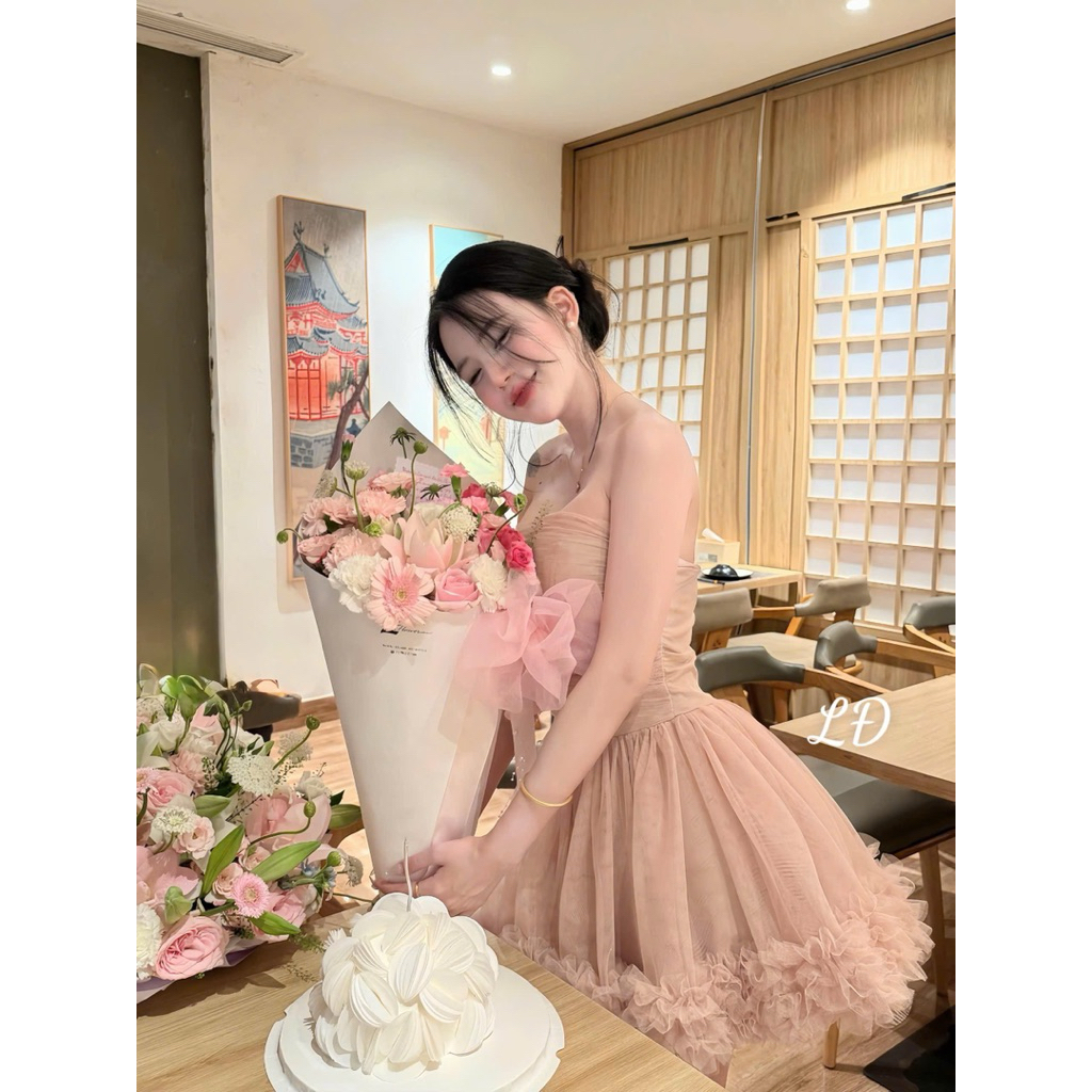 váy quây lưới dáng ngắn xoè bồng mặc tiệc sự kiện siêu xinh SM