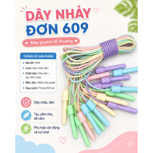 Dây Nhảy Đếm Số 231 Cho Bé Học Sinh, Tay Cầm Nhựa, Dây Bền, Màu Hồng Xanh