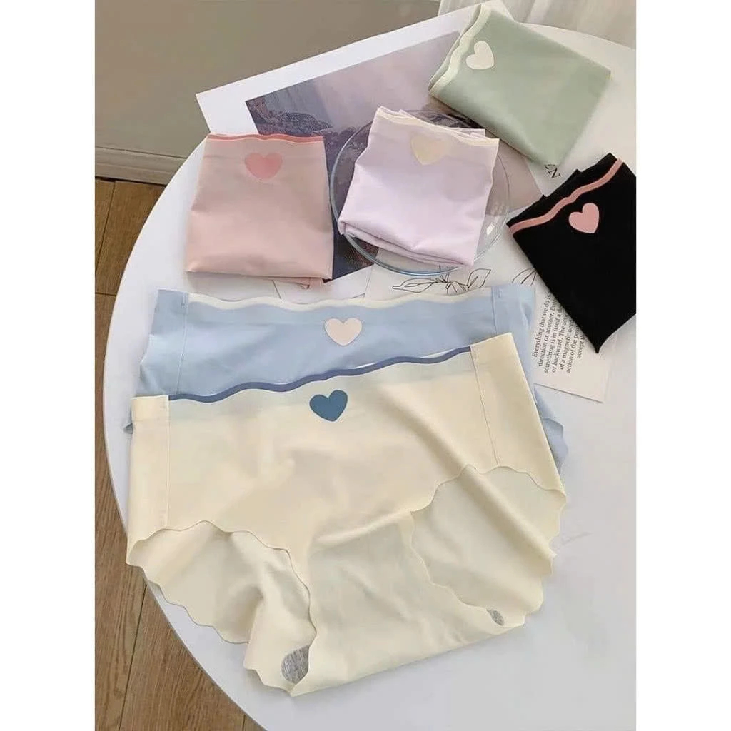 [Peinn] Combo 10 Cái Quần Lót Nữ Đúc Su - Không Viền Cạp Thấp - Họa Tiết Trái Tim - S87