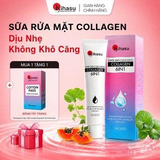Sữa Rửa Mặt Collagen Cho Da Khô Nhạy Cảm Kihasu Gel Dưỡng Ẩm, Không Khô Da, Sạch Mịn, Dịu Nhẹ