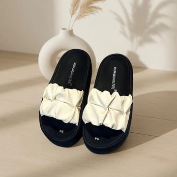 Dép quai bản nữ nhúm bèo,dép nữ đế xuồng cao 5cm da mềm siêu êm xu hướng thời trang.