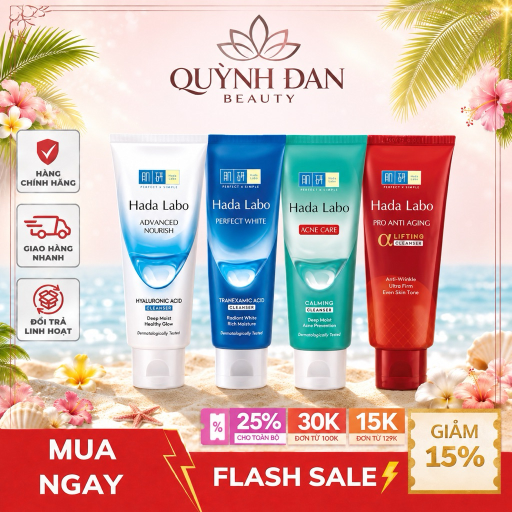Sữa rửa mặt dưỡng ẩm tối ưu Hada Labo Advanced Nourish Cleanser 80g