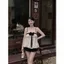 Set Bộ Đồ Nữ Chấm Bi Phối Nơ Ngực - Set Áo Hai Dây Dáng Bí Kèm Quần Short Đen Đáng Yêu HCOM27310