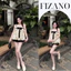 Set Bộ Đồ Nữ Chấm Bi Phối Nơ Ngực - Set Áo Hai Dây Dáng Bí Kèm Quần Short Đen Đáng Yêu HCOM27310