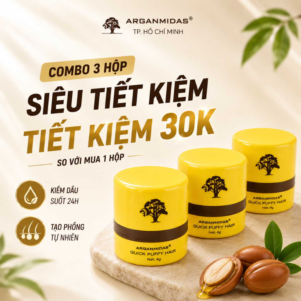 Phấn Tóc Kiềm Dầu Arganmidas 4g, Bột Tạo Phồng Chân Tóc, Giảm Bết Tóc, Tóc Bồng Bềnh Tức Thì | BigBuy360 - bigbuy360.vn