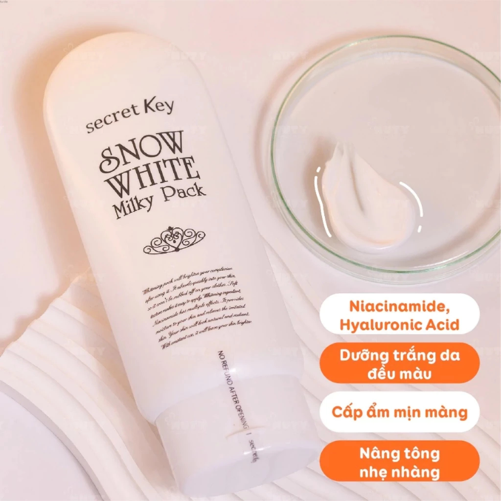 Kem Ủ Trắng Toàn Thân Body Secret Key Snow White Milky Pack Chính Hãng - Ever Queen