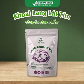 Khoai Lang Tím Sấy Lát Thượng Hạng AMMU (Túi 80g) - Đặc Sản Đà Lạt Giòn Rụm, Nguyên Vị Tự Nhiên, Ăn Vặt Healthy