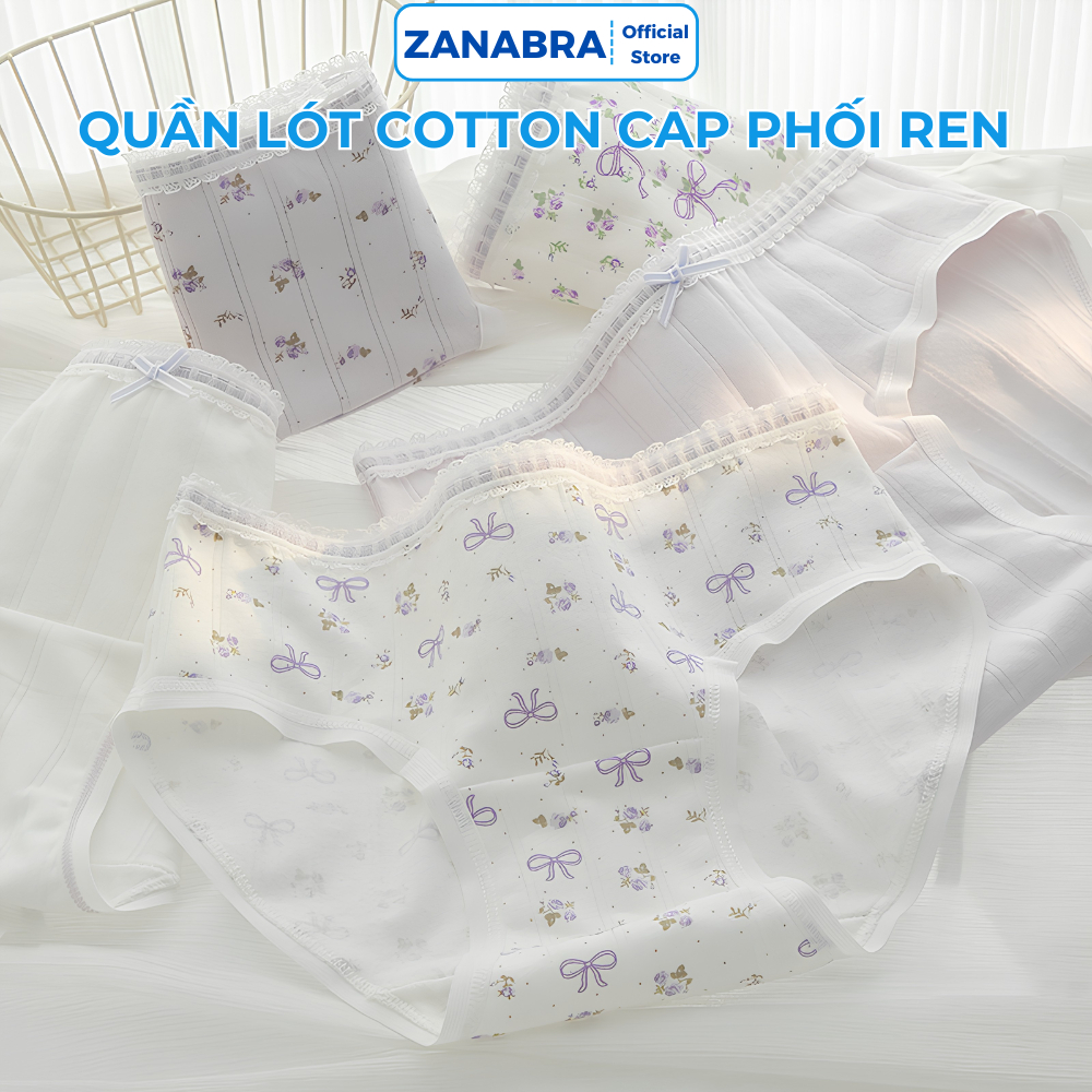 [ Xả Hàng ] Quần lót nữ chất cotton thoáng khí họa tiết dễ thương, quần chip nữ đáy kháng khuẩn ZANABRA L1133