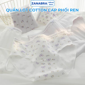 Quần lót nữ chất cotton thoáng khí họa tiết dễ thương, quần chip nữ đáy kháng khuẩn ZANABRA L1133