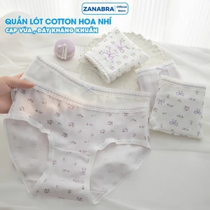 Combo 5 quần lót nữ đáy kháng khuẩn, quần chíp nữ chất cotton họa tiết dễ thương ZANABRA L1133