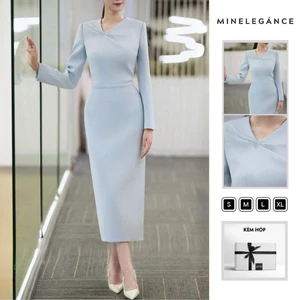MINELEGÁNCE | SET VÁY CỔ TIM CÁCH ĐIỆU DÁNG DÀI, SANG TRỌNG, THANH LỊCH - MIN316