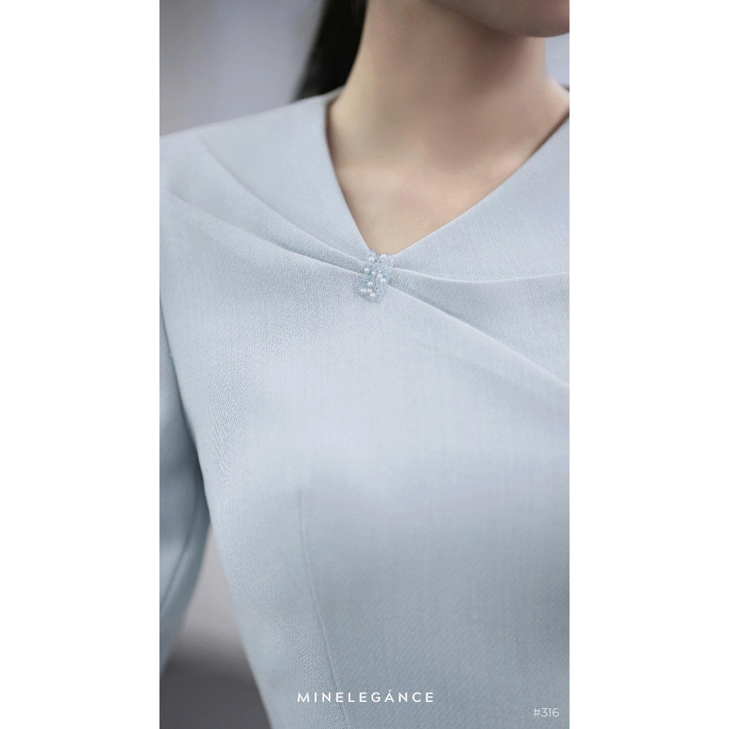 MINELEGÁNCE | SET VÁY CỔ TIM CÁCH ĐIỆU DÁNG DÀI, SANG TRỌNG, THANH LỊCH - MIN316