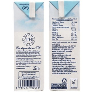 Thùng 48 Hộp - SNC 180ML Sữa Tươi Tiệt Trùng TH true Milk không đường 180ML