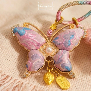 Móc Treo Điện Thoại, Túi Xách Tơ Gấm Pastel Handmade - Phụ Kiện Vintage Nàng Thơ TheYÊN [Gấm Hoa]
