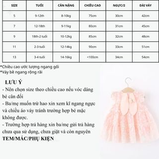 Váy bé gái tai thỏ vải tơ in hoa cúc dễ thương thời trang bé gái style Hàn D1342
