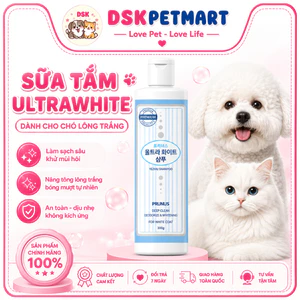 Sữa Tắm Chuyên Dụng Cho Thú Cưng Lông Trắng Prunus Ultra White Giảm Ố Vàng Lông - Chai 500ml