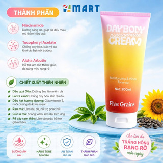 Kem dưỡng Cao cấp Five Grains trắng da Niacinamide, Alpha-Arbutin nâng tone ban ngày 200ML
