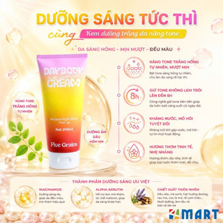 Kem dưỡng Cao cấp Five Grains trắng da Niacinamide, Alpha-Arbutin nâng tone ban ngày 200ML
