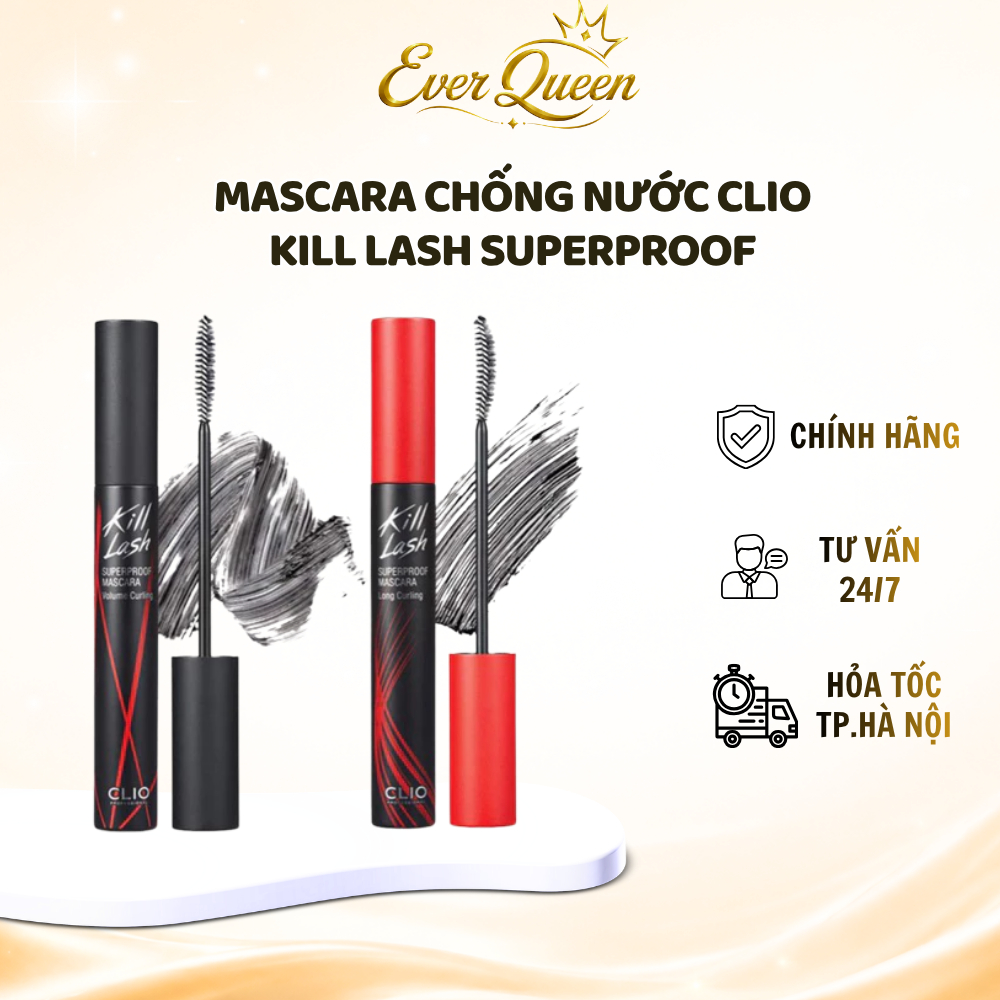 Chuốt Mi Mascara CLIO Kill Lash Superproof Làm Dày Và Cong Mi - Ever Queen