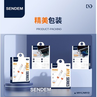 Cáp sạc nhanh SENDEM M91D TypeC to LaiNing PD 30W, dài 1M (Trắng) - Phụ Kiện Nhất Tín