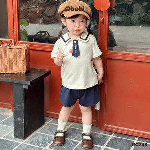 Bộ Polo Thủy Tthủ Trẻ Em Vải Mềm Mịn Mùa Hè Obebi 8-22KG BC343