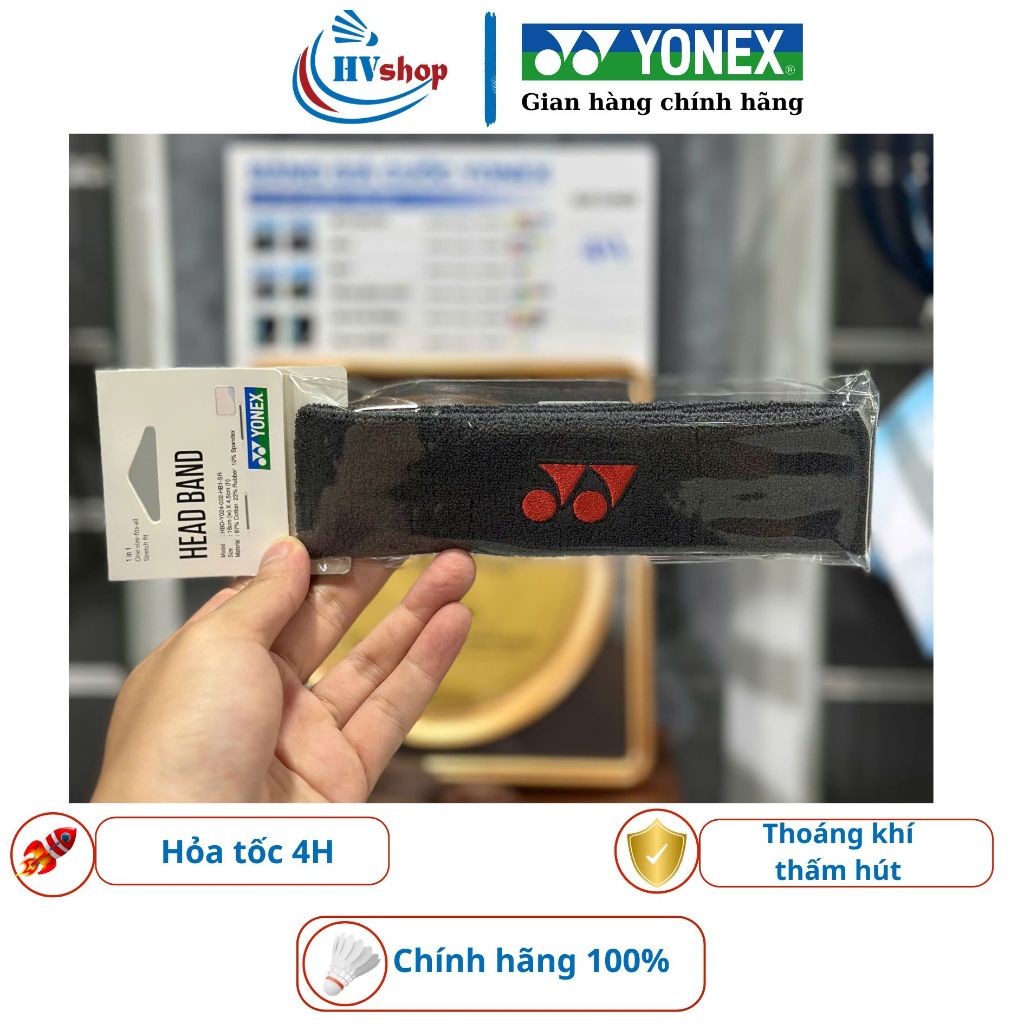 Chặn mồ hôi trán Yonex, băng đầu thể thao Yonex chính hãng, thấm hút mồ hôi, chất cotton - HVShop