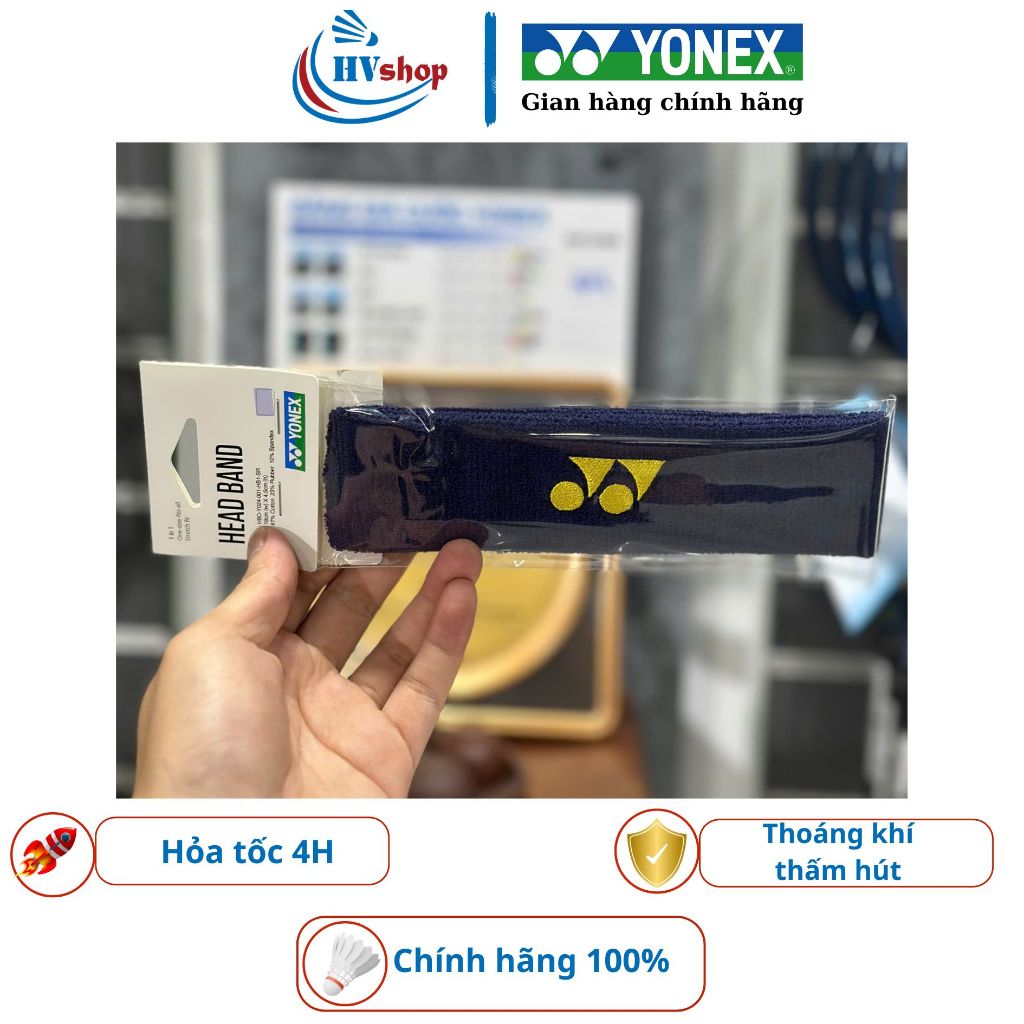 Chặn mồ hôi trán Yonex, băng đầu thể thao Yonex chính hãng, thấm hút mồ hôi, chất cotton - HVShop
