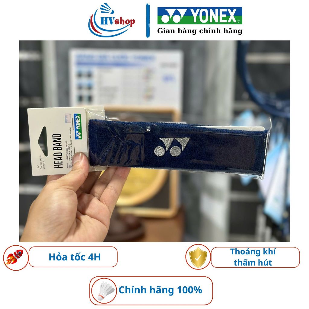 Chặn mồ hôi trán Yonex, băng đầu thể thao Yonex chính hãng, thấm hút mồ hôi, chất cotton - HVShop