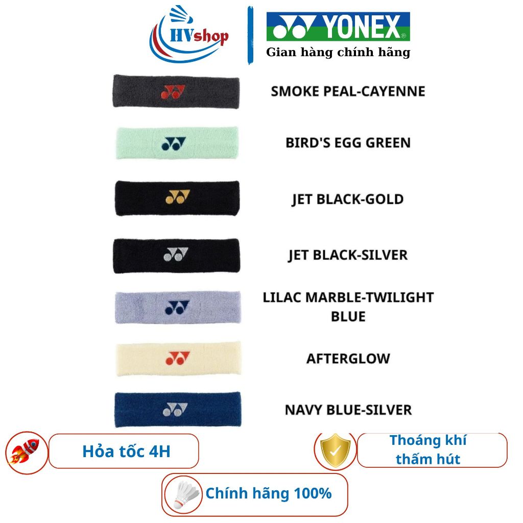 Chặn mồ hôi trán Yonex, băng đầu thể thao Yonex chính hãng, thấm hút mồ hôi, chất cotton - HVShop