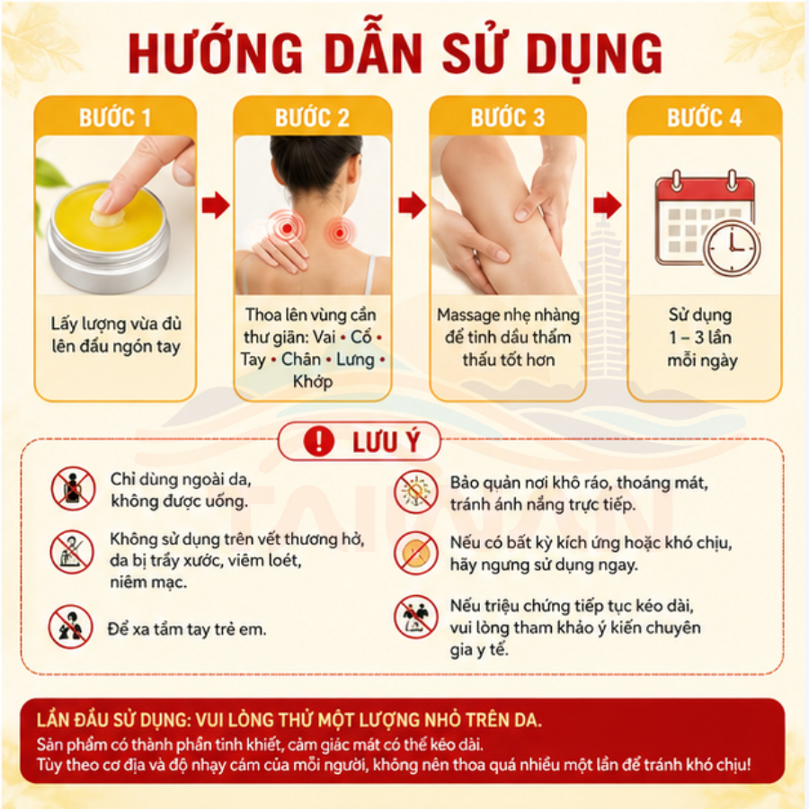 Kem chiết xuất tinh dầu nhất điều căn giảm nhức mỏi, muỗi đốt, thư giãn Long Jin Pai Đài Loan