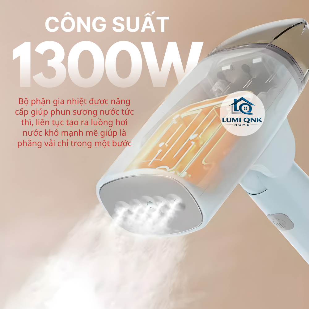 Bàn Là Hơi Nước Cầm Tay LUMI QNK – Ủi Nhanh, Gọn Nhẹ, Du Lịch & Gia Đình Tiện Lợi