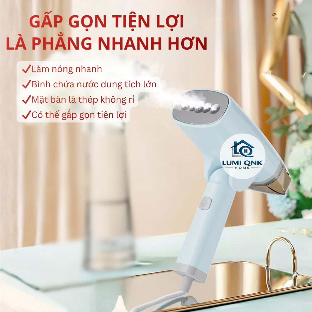 Bàn Là Hơi Nước Cầm Tay LUMI QNK – Ủi Nhanh, Gọn Nhẹ, Du Lịch & Gia Đình Tiện Lợi