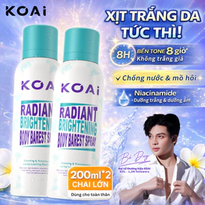 Xịt Body Nâng Tone Koai 200ml x2 – Da Sáng Mịn, Dưỡng Ẩm, Chống Nước Mồ Hôi, Không Bết Rít