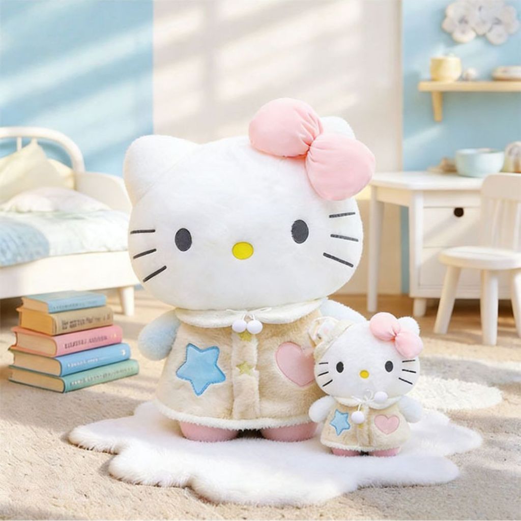 Gấu Bông Hello Kitty Đồ Ngủ Dễ Thương, Thú Nhồi Bông Hello Kitty Áo Mũ Ngủ Cao Cấp Làm Gấu Ôm Ngủ Cho Bé, Bạn Gái