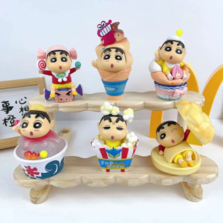 Blind Box Shin – Cậu Bé Bút Chì – Series Thời Gian Ăn Vặt – Mô Hình Bánh Kem, Trang Trí Bàn Quà Tặng