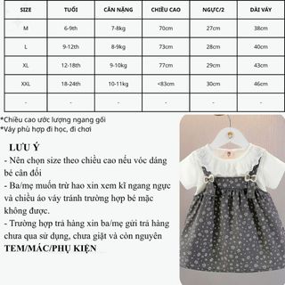 Váy bé gái dạng yếm may liền 6th-2 tuổi cổ ren thô thêu đính nơ xinh xắn D1266N Bí Ngô Nhỏ