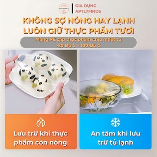 Túi 500 Màng Bọc Thực Phẩm Co Giãn Siêu Dai APTLYFINDS Chất Liệu PE, Treo Tường Dạng Rút, Có Chun