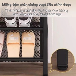 【Siêu gọn】Kệ giày thép carbon dạng lưới nghiêng | Tiết kiệm 50% diện tích | Để được nhiều giày hơn