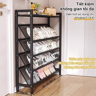 【Siêu gọn】Kệ giày thép carbon dạng lưới nghiêng | Tiết kiệm 50% diện tích | Để được nhiều giày hơn