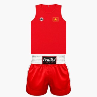 Quần Áo KickBoxing Fighter - Chất liệu Satin, vải thun cao cấp