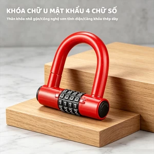 Khóa chống trộm cao cấp lõi thép bền đẹp kiểu mật khẩu 4 số chuyên dùng khóa bánh xe xe đạp ngoài trời