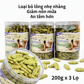 Bánh thưởng cho mèo 200g x 3 Loại - Giúp Thải Lông, Giảm Búi Lông, Hỗ Trợ Tiêu Hóa